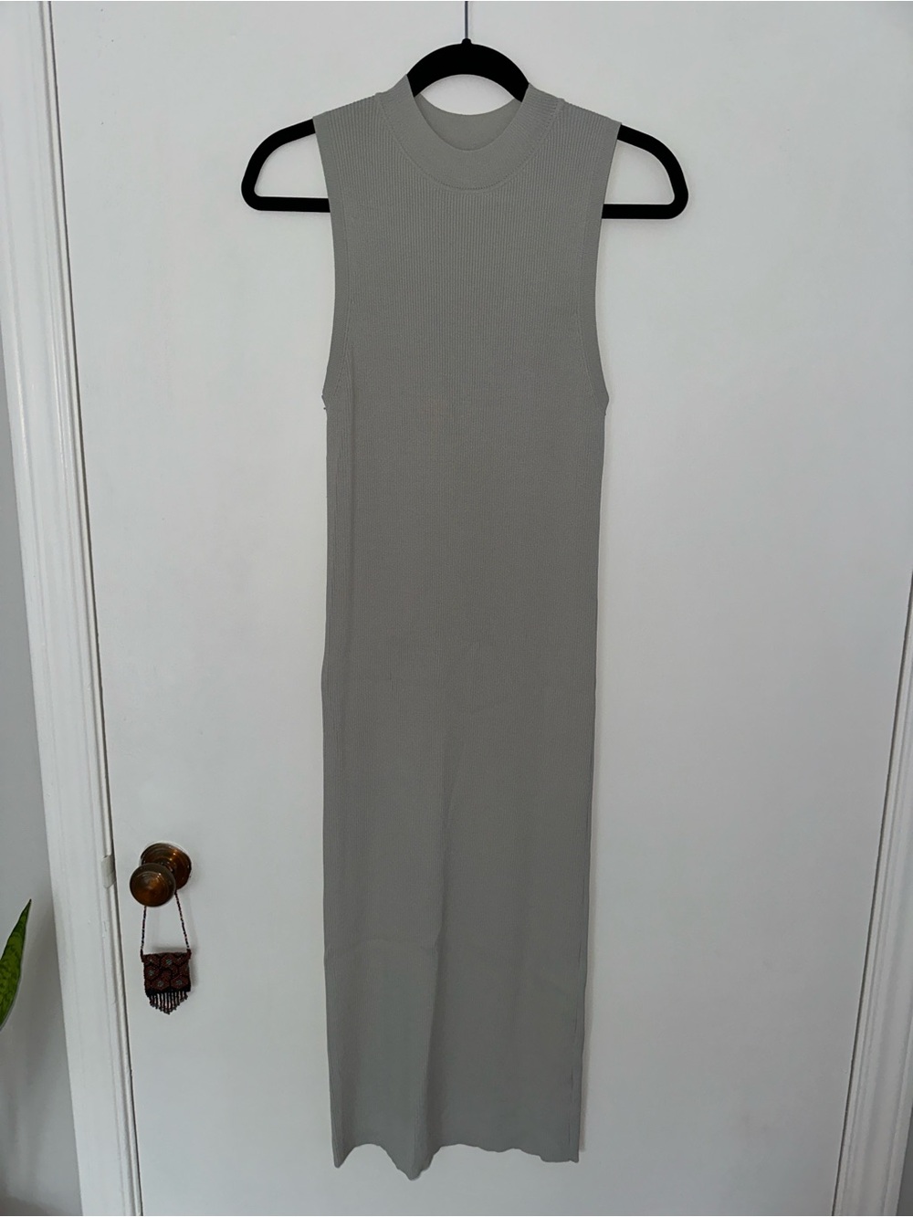 Zara - Gray Sleeveless Ribbed Maxi Dress - L